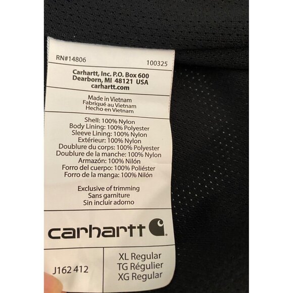 Carhartt Blue Work Jacket Insulated Shoreline 100325 Storm Defender XL Regular - Picture 5 of 16